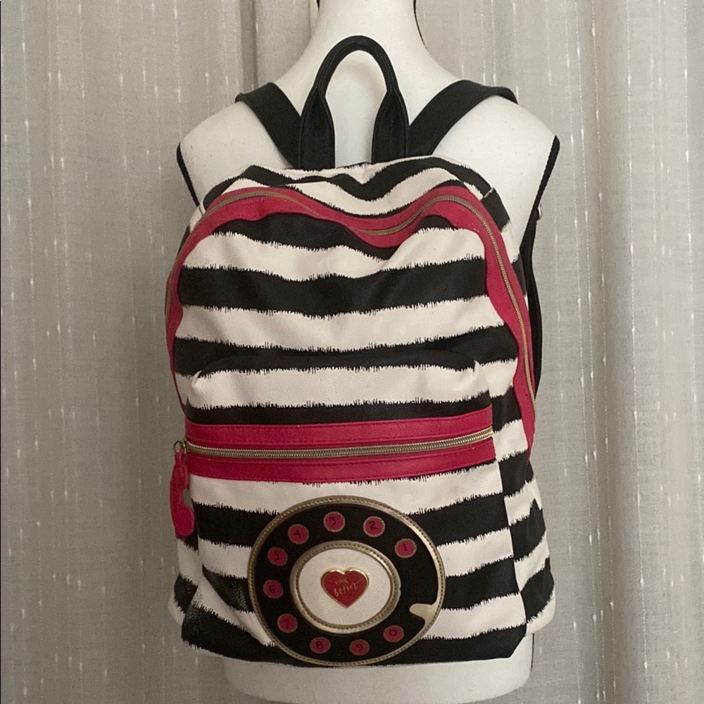 Betsey Johnson “Telephone Call me XOX Betsey” Backpack.